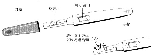 验孕棒测试方法示意图