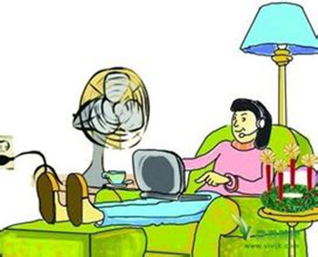 孕妇吹暖风扇